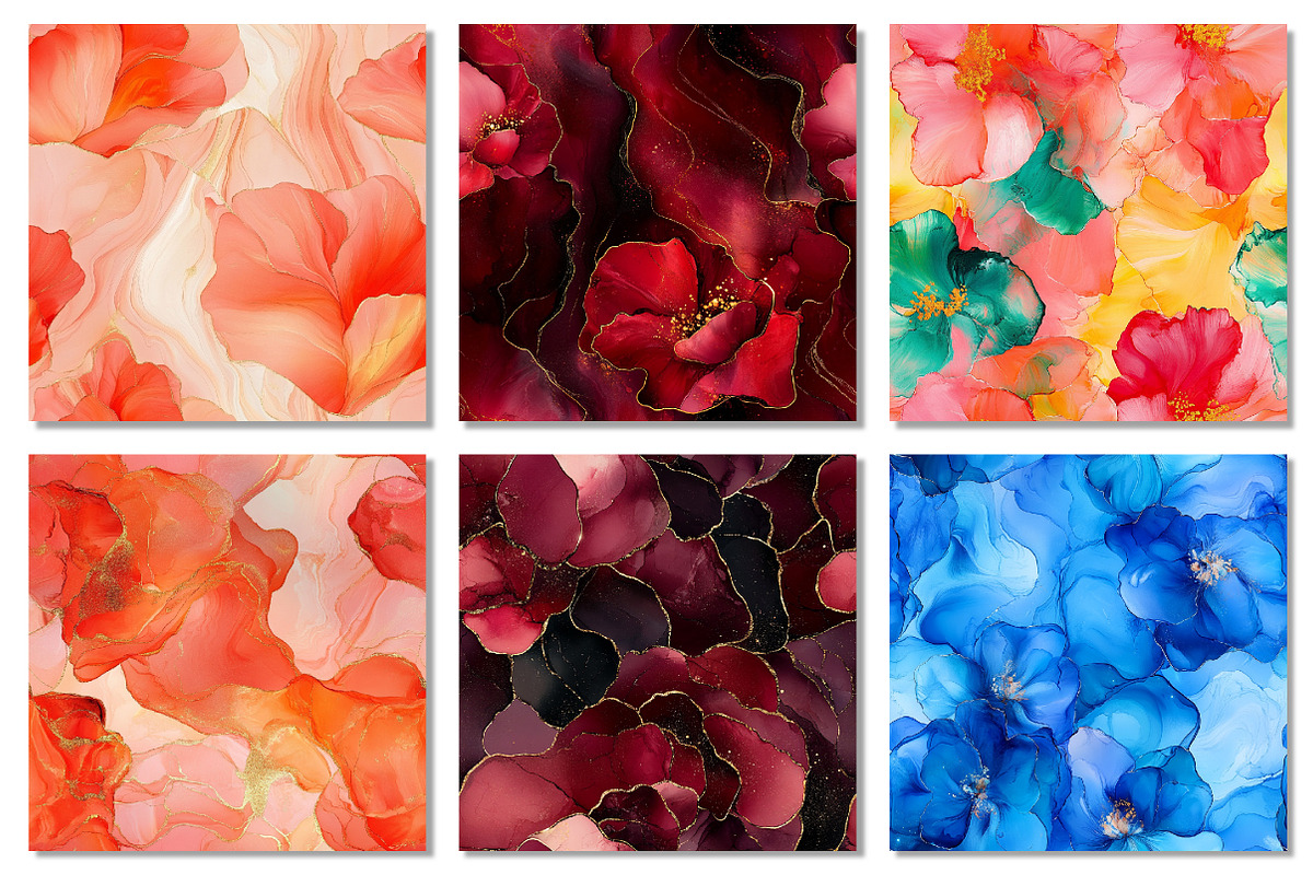 Floral Marble Alcohol Ink Paper, a Texture Graphic by Dream Creation (Photo 5 of 7)