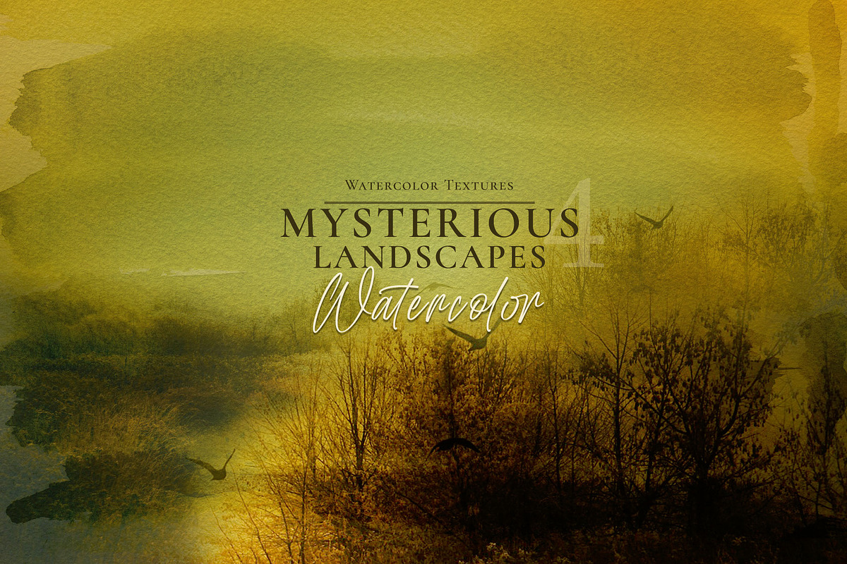 Mysterious Watercolor Landscapes 4, a Background Graphic by Suna Kosem (Photo 1 of 11)