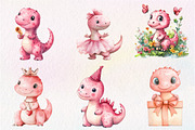 Pink Dinosaur Png, Baby Girl, an Illustration by CreationArt (Thumbnail 6 of 9)
