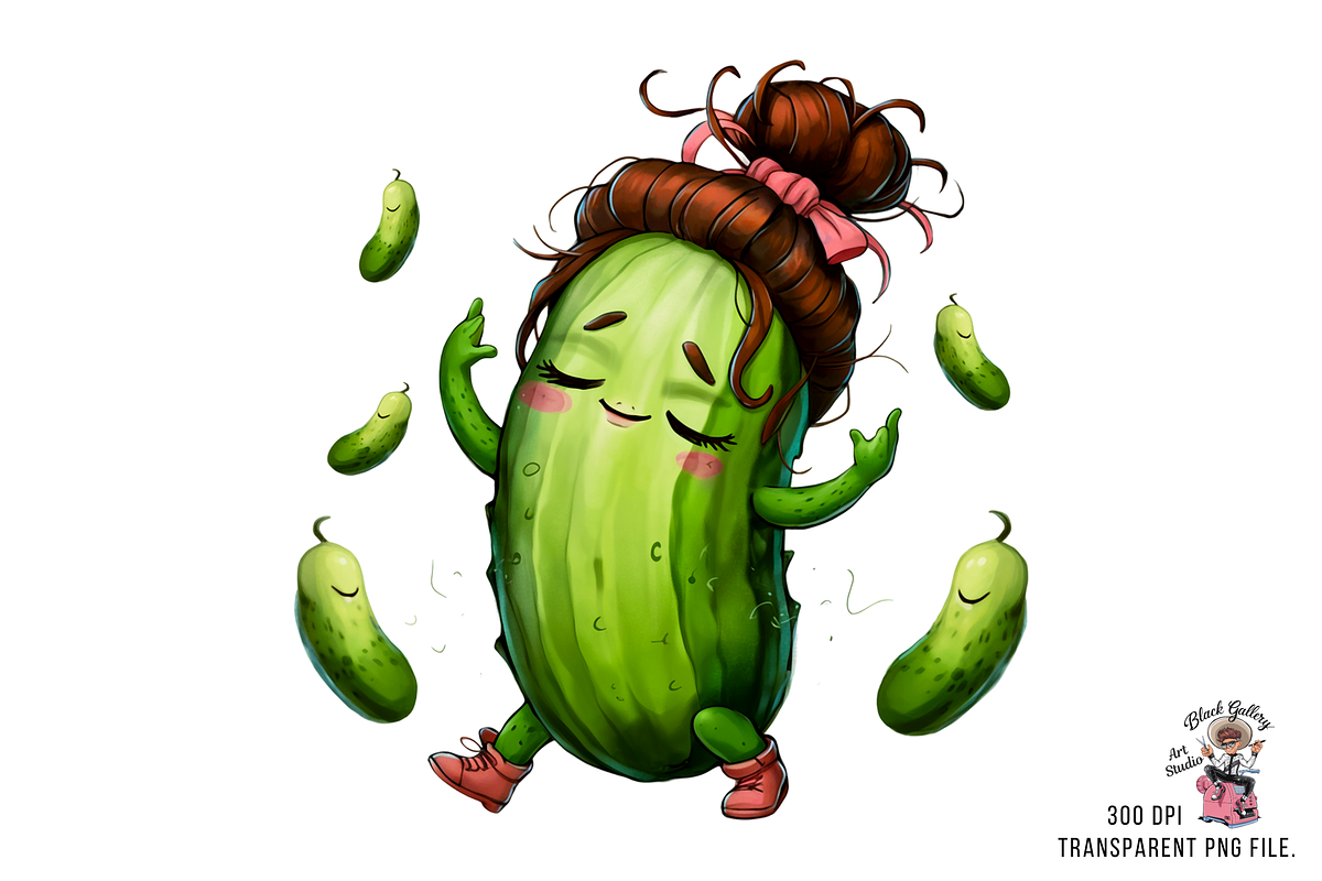 Cute Cucumber PNG Bundle, a Graphic by Clipart Bloom (Photo 2 of 11)