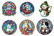 Christmas Cute Cat Ornament Bundle, an Illustration by SinaCreation (Thumbnail 4 of 7)