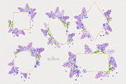 Watercolor Lilac Floral Clipart, a Decorative Illustration by ReachDreams (Thumbnail 3 of 10)