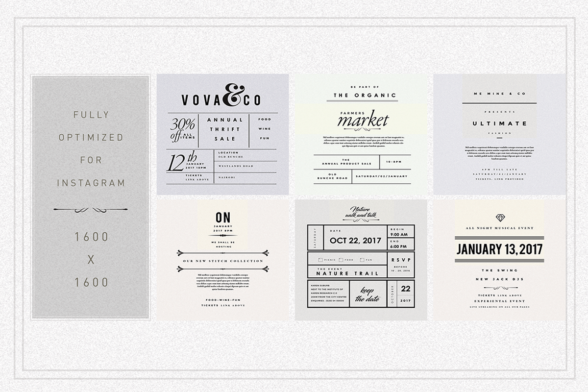 The MINIMALIST Social Media invites, a Social Media Template by Vova (Photo 2 of 9)