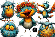 Whimsical Funny Birds Clipart, an Animal Illustration by Design Scotch (Thumbnail 1 of 9)