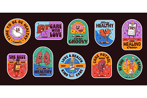 Medicine groovy label stickers, a Decorative Illustration by Buch&Bee
