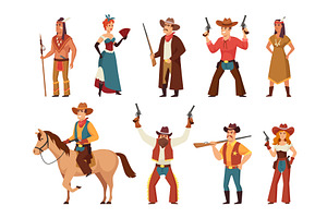 Cartoon Wild West Characters