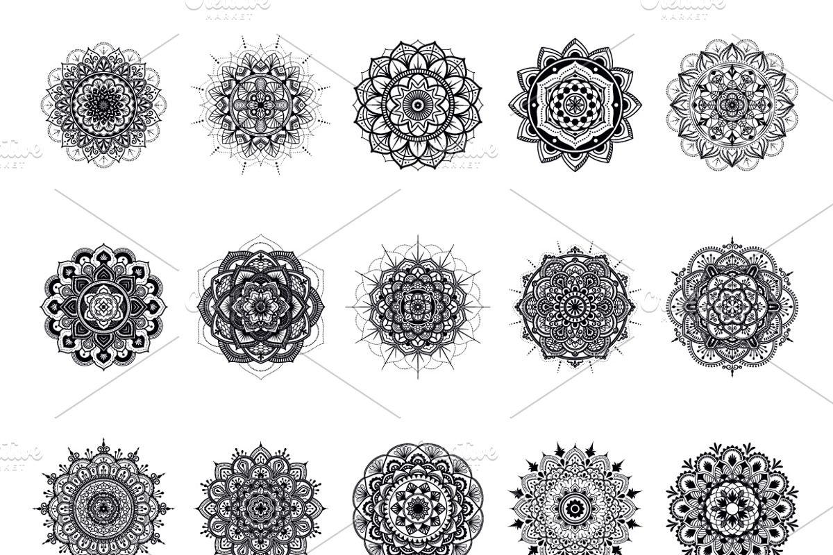 60 Mandala Tattoo & Coloring Page, a Decorative Illustration by Raftel (Photo 5 of 5)