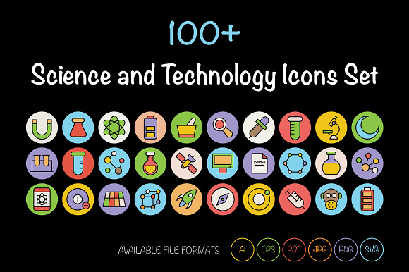 100 Science And Technology Icons