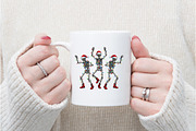 Christmas Dancing Skeleton Png, an Illustration by Watercolor design (Thumbnail 2 of 5)