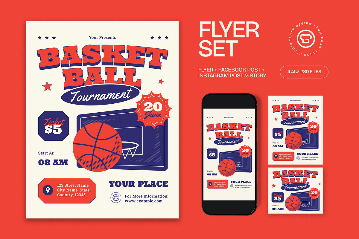 Basketball Tournament Flyer, a Flyer Template by graphicook (Photo 1 of 3)