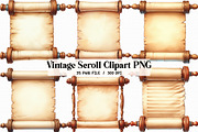 Vintage Scroll Clipart PNG, an Illustration by Libby Wishes (Thumbnail 1 of 7)