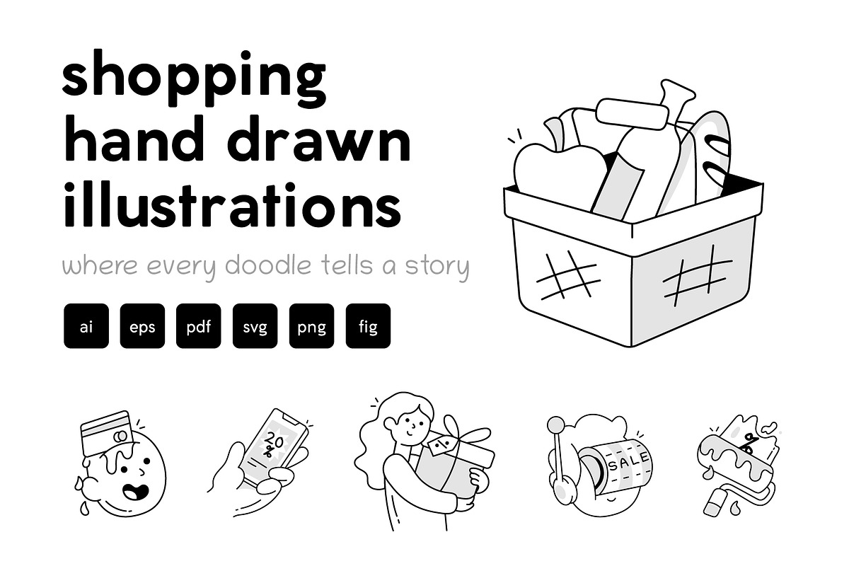 Shopping Doodle Icons, an Outline Icon by Vectors Market (Photo 1 of 10)