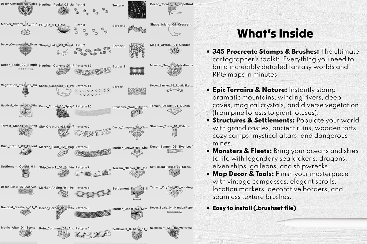 345 Fantasy Map Builder Stamps, a Brush Add-On by Selentaori Studio (Photo 5 of 10)