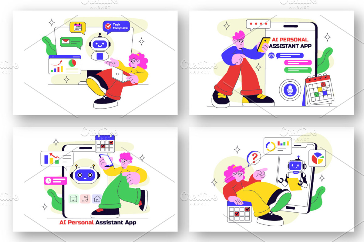 10 AI Personal Assistant App, a Technology Illustration by denayunebgt (Photo 2 of 4)
