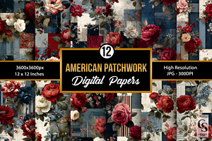 American Patchwork Floral Patterns, a Pattern Graphic by Creative Store