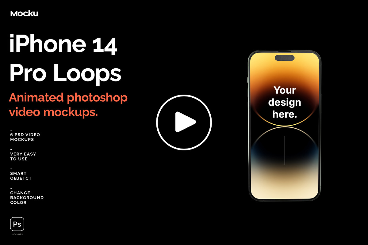 iPhone 14 PRO Animated Video Mockups, an iPhone Mockup by Mocku (Photo 2 of 9)