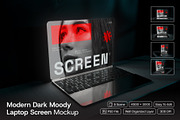 Modern Dark Laptop Screen Mockup, a Wearable Device Mockup by herutage (Thumbnail 1 of 6)