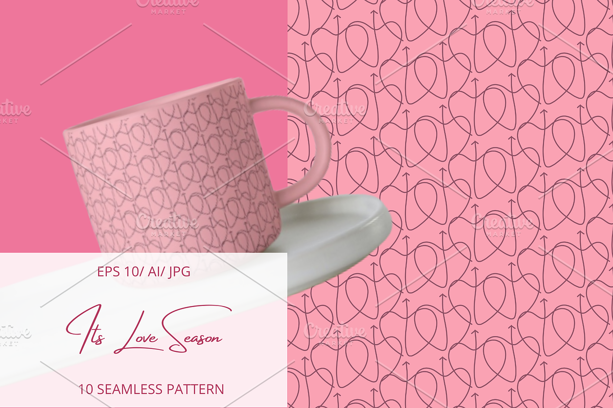 Its Love Season Vector Pattern, a Pattern Graphic by ItsReksita Pattern (Photo 1 of 9)