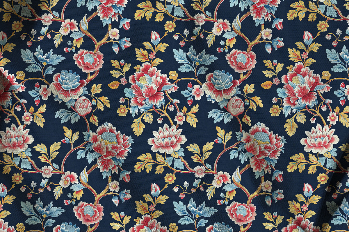 Chinoiserie Floral Seamless Pattern, a Pattern Graphic by Olya Creative (Photo 14 of 20)