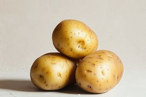Pile of Fresh potato, isolated on tr, a Food & Drink Photo by Pixeness Studio