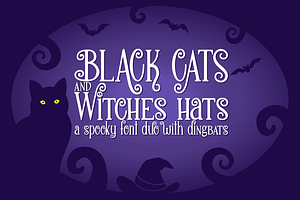 Black Cats And Witches Hats Font Duo