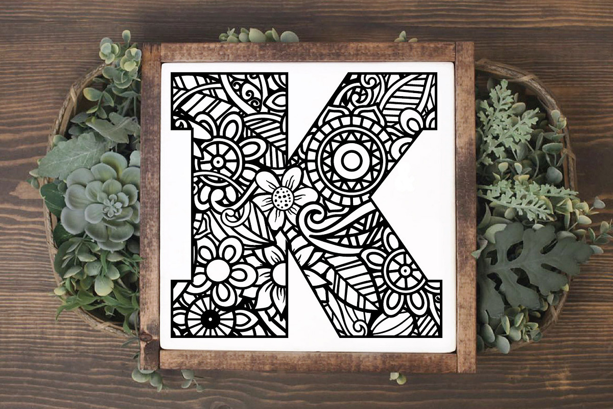 Mandala Alphabet SVG Cut File Bundle, an Illustration by OldMarket Designs (Photo 10 of 10)