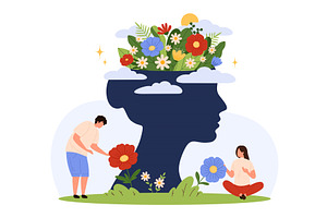 Positive Mindset Growth Mental, a Person Illustration by Flashvector