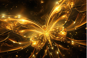 Elusive Abstract golden butterfly, an Arts & Entertainment Photo by Ylivdesign