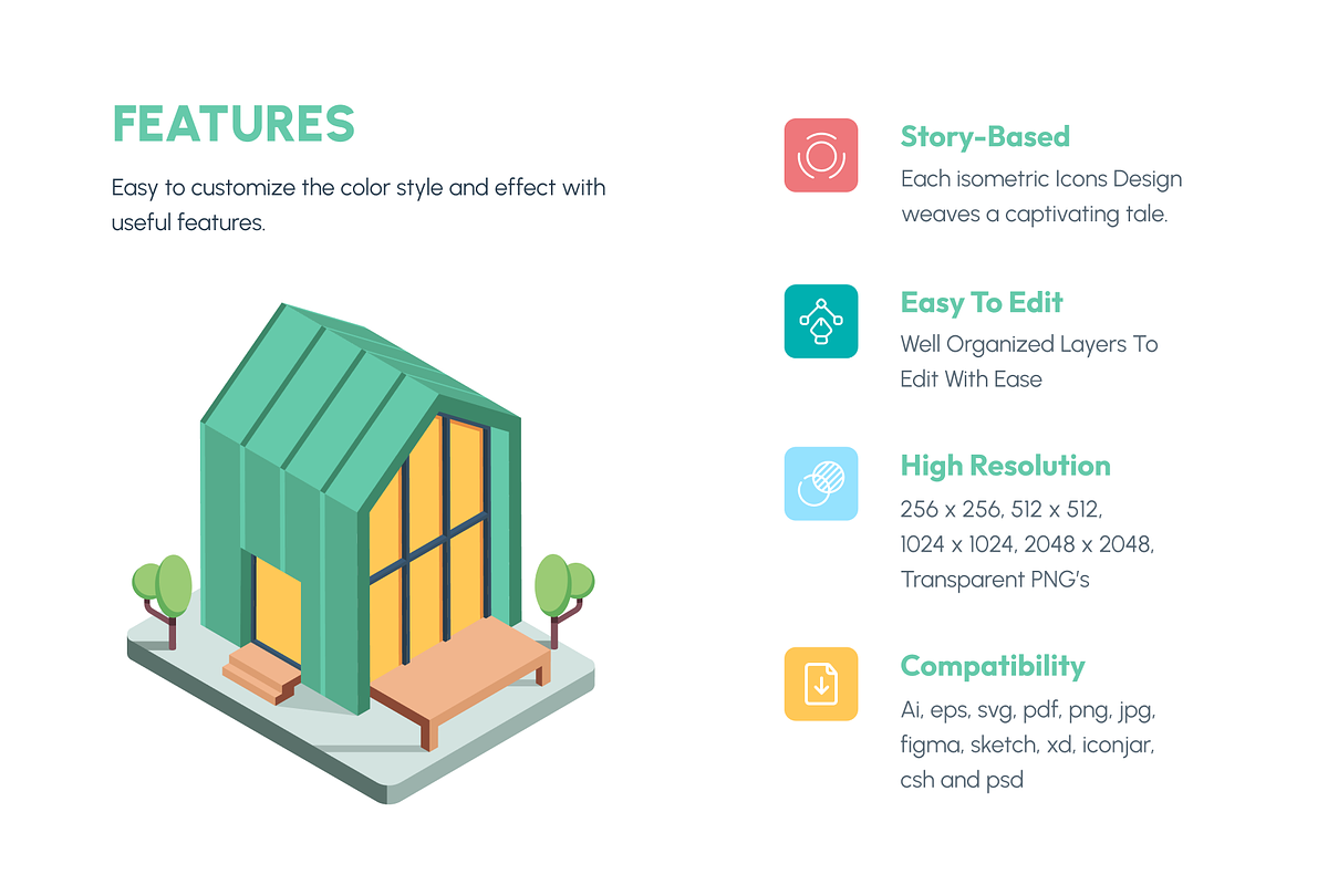 House Isometric Icons, a Duotone Icon by Vectors Market (Photo 2 of 12)