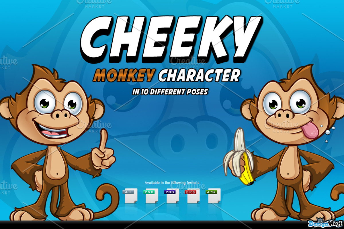 Cheeky Monkey Character, an Animal Illustration by DesignWolf (Photo 1 of 2)