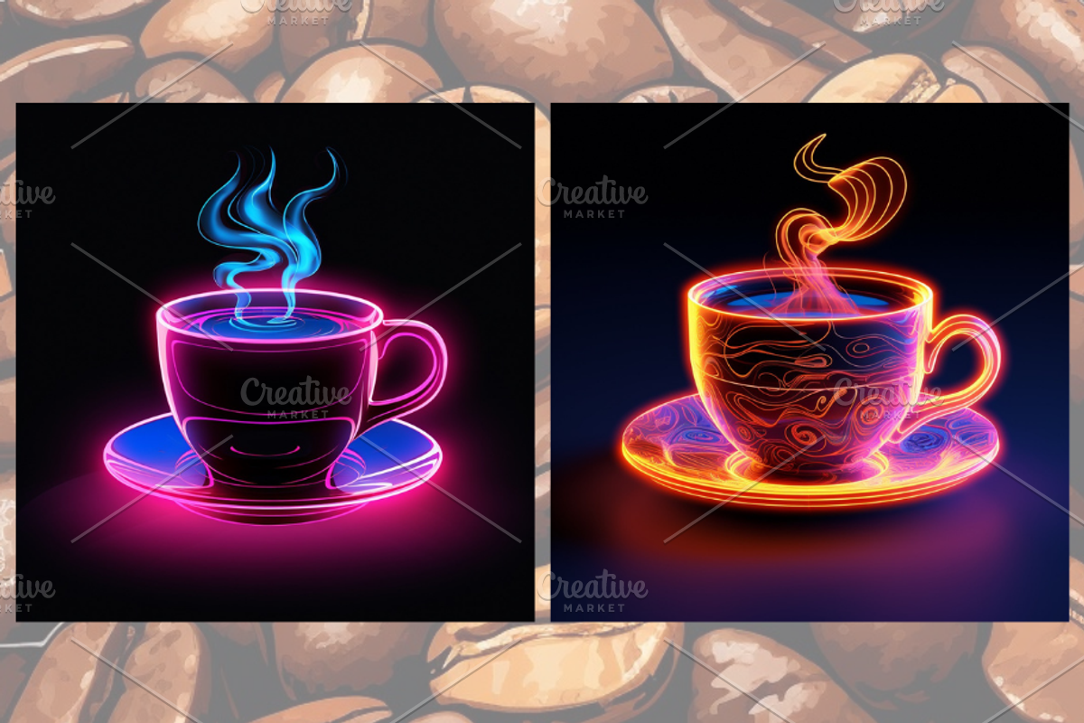Neon Coffee Cups Graphic Bundle, a Graphic by Jay Major Designs (Photo 3 of 6)