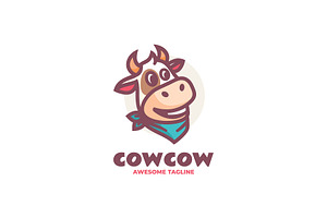 Cow Mascot Cartoon Logo, a Branding & Logo Template by Artnivora.Std