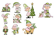 Christmas Elves PNG Clipart Bundle, a Seasonal Illustration by Nicolle's Colorful Art (Thumbnail 6 of 6)