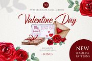 Watercolor Valentine Day Collection, a Food Illustration by S_ARTLOVE (Thumbnail 1 of 10)