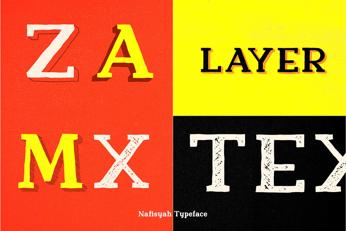 Nafisyah Slab - 9 Layered Font, a Slab Serif Font by Aktab Studio (Photo 9 of 15)