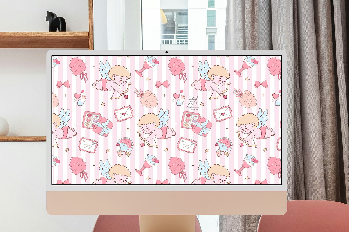 Valentine Cupid Seamless Pattern, a Seasonal Illustration by TitaLivingArt (Photo 7 of 8)
