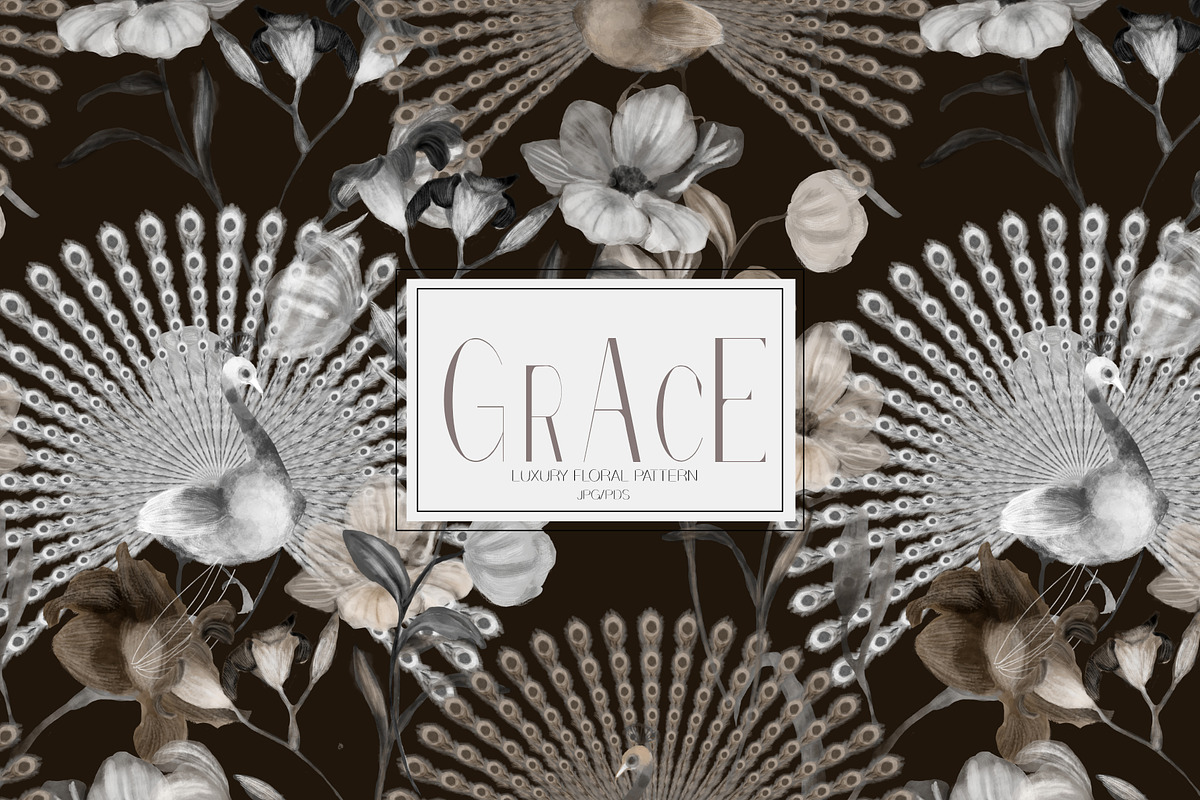 Grace, Luxury Chinoiserie Pattern, a Pattern Graphic by Nocito Design