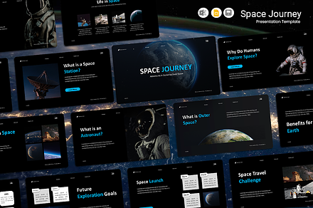 Space Journey - Google Slides, a Presentation Template by Iqsiart Studio