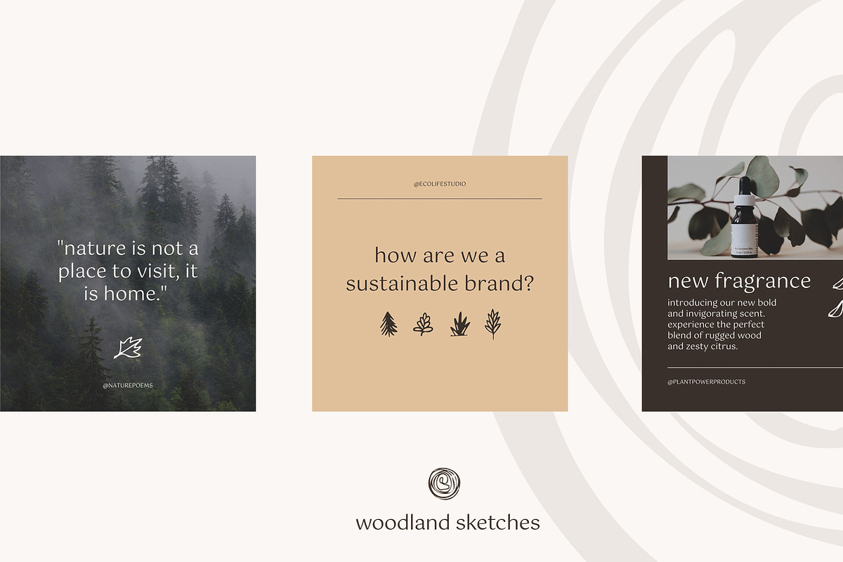 Nature Woodland Eco Social Templates, a Social Media Template by CreativeWilderness (Photo 3 of 12)