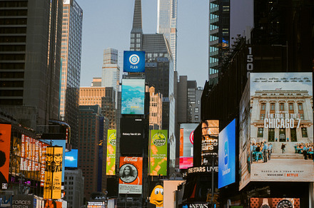 New York Manhattan Times Square, advertising banners.