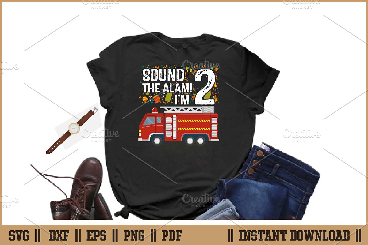 Sound The Alarm I'm 2 Birthday Boy, an Illustration by Handy Arts Studio (Photo 2 of 3)