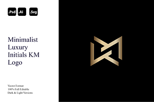 Minimalist Luxury Initials KM Logo, a Branding & Logo Template by Luxury Logos