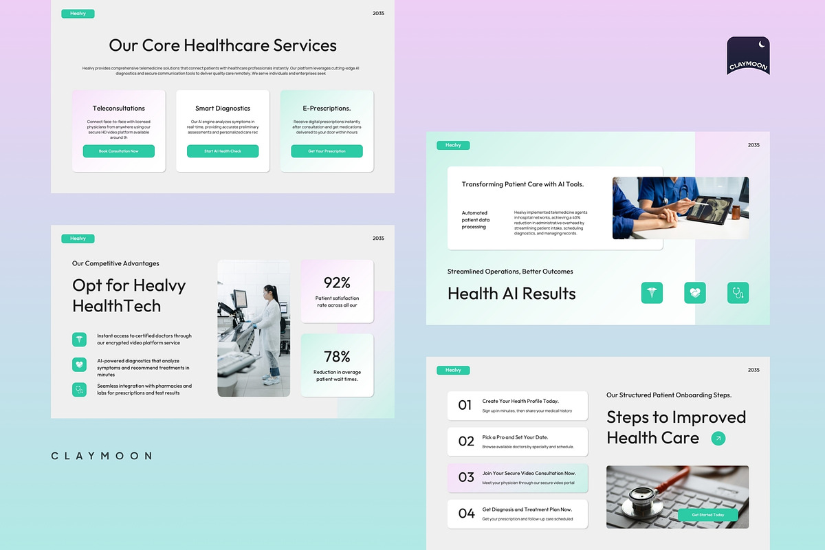 HealthTech & Telemedicine Startup, a Presentation Template by Claymoon Lab (Photo 4 of 7)
