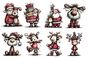 Funny Christmas Santa & Reindeer, an Illustration by Designworld (Thumbnail 3 of 7)