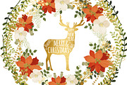 20% OFF! Floral Gold Christmas Pack, an Illustration by Chus Moreno Studio (Thumbnail 3 of 7)