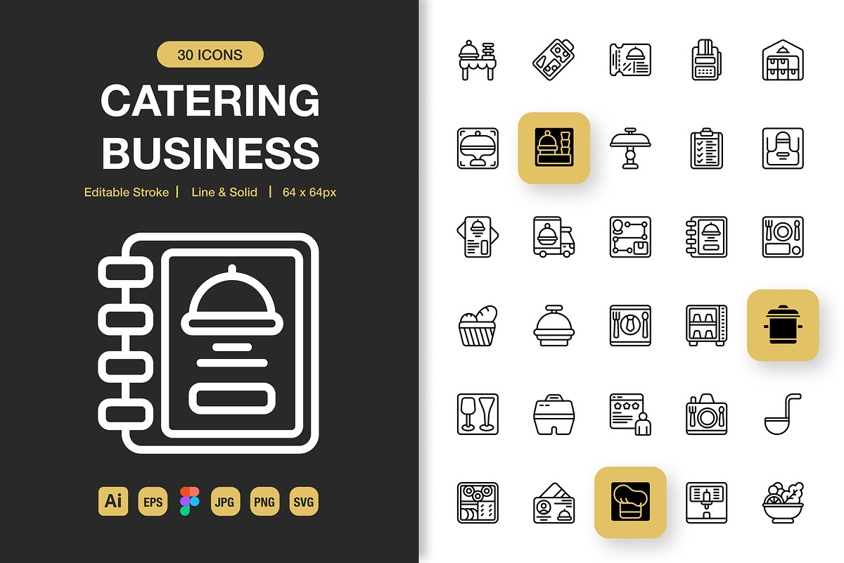 Catering Business Icons, an Icon by Spacepixel Creative (Photo 1 of 3)