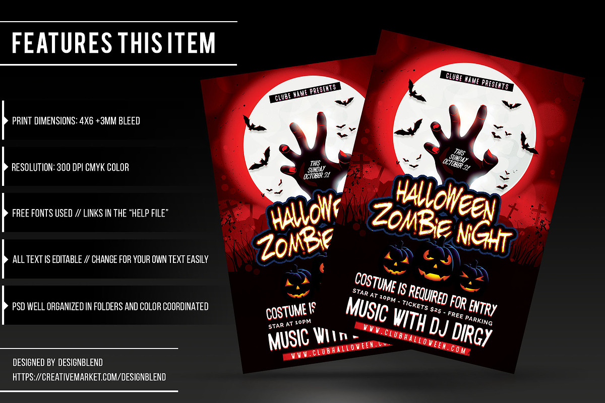 Halloween Night Flyer Template, a Flyer Template by designblends@gmail.com (Photo 2 of 3)