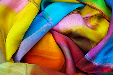 Hand painted silk