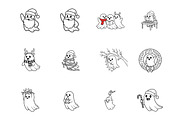 Christmas Ghost Clipart, an Illustration by SinaCreation (Thumbnail 2 of 7)