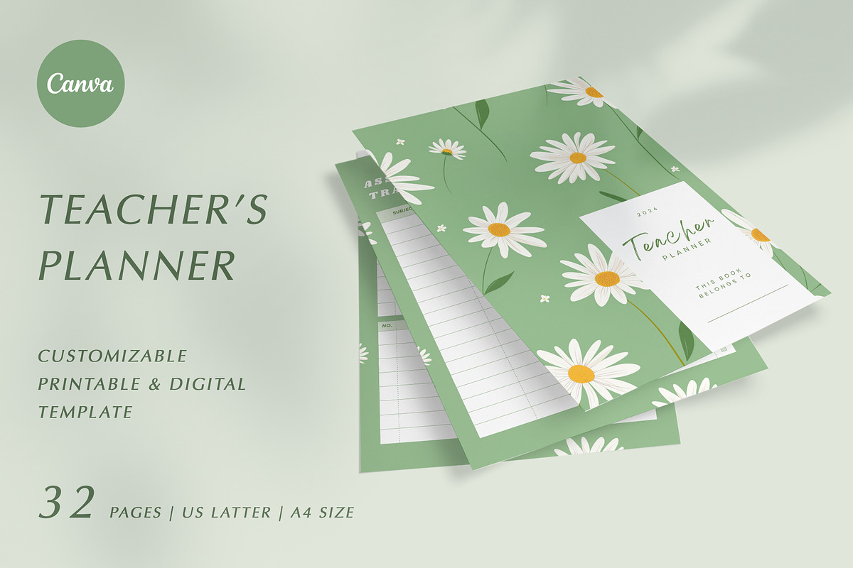 Teacher Planner Canva Template, a Brochure Template by Hazel Home (Photo 1 of 6)